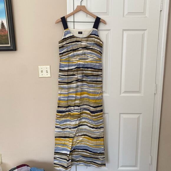 Hobbs London Women's Striped 100% Flax Maxi Sleeveless Dress Size Small Lagen - Picture 4 of 12